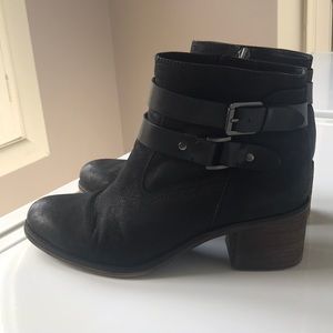 Franco Sarto Black Boots with Buckles